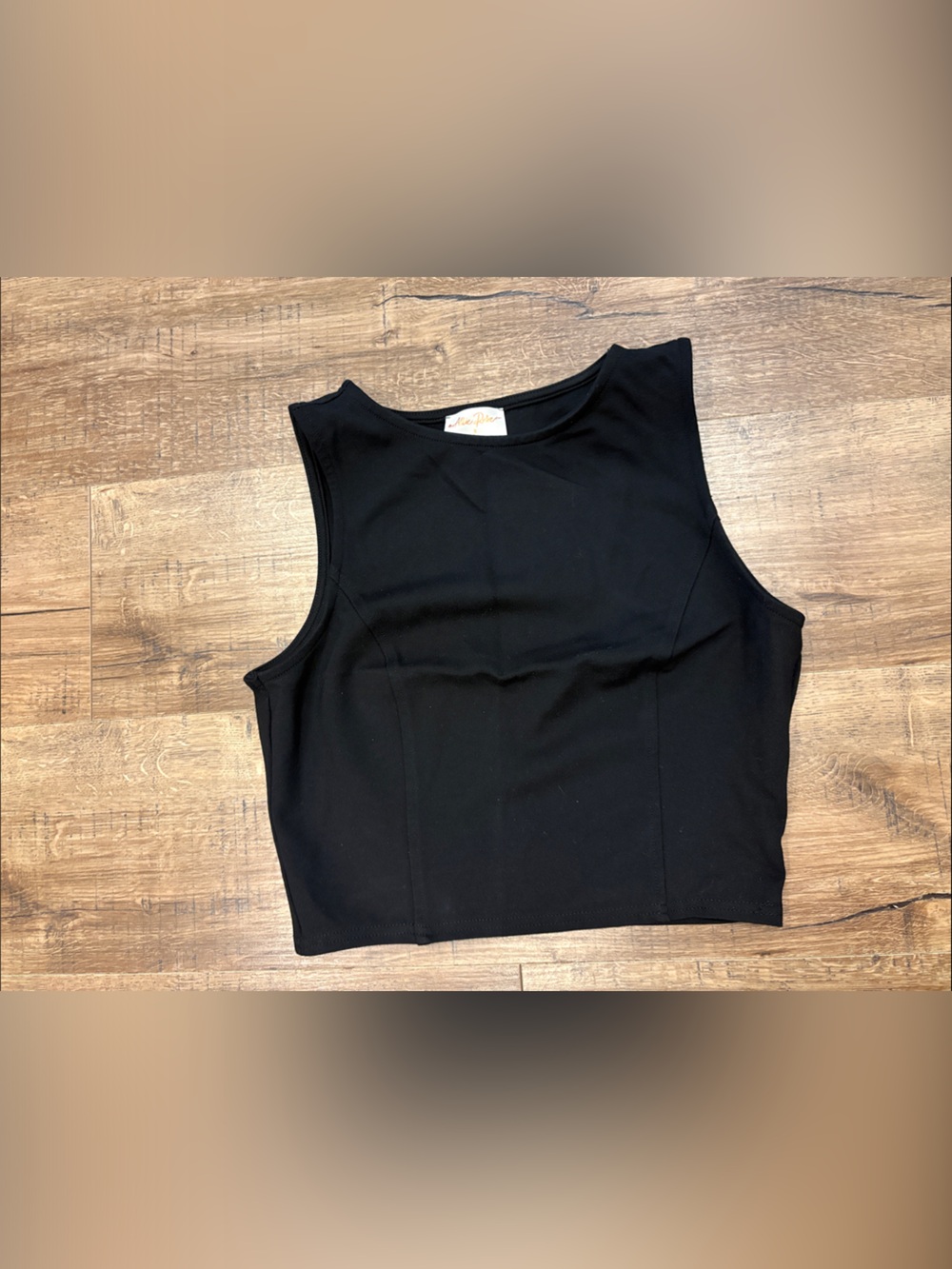 Allie Rose Sleek Black Cropped Tank Top